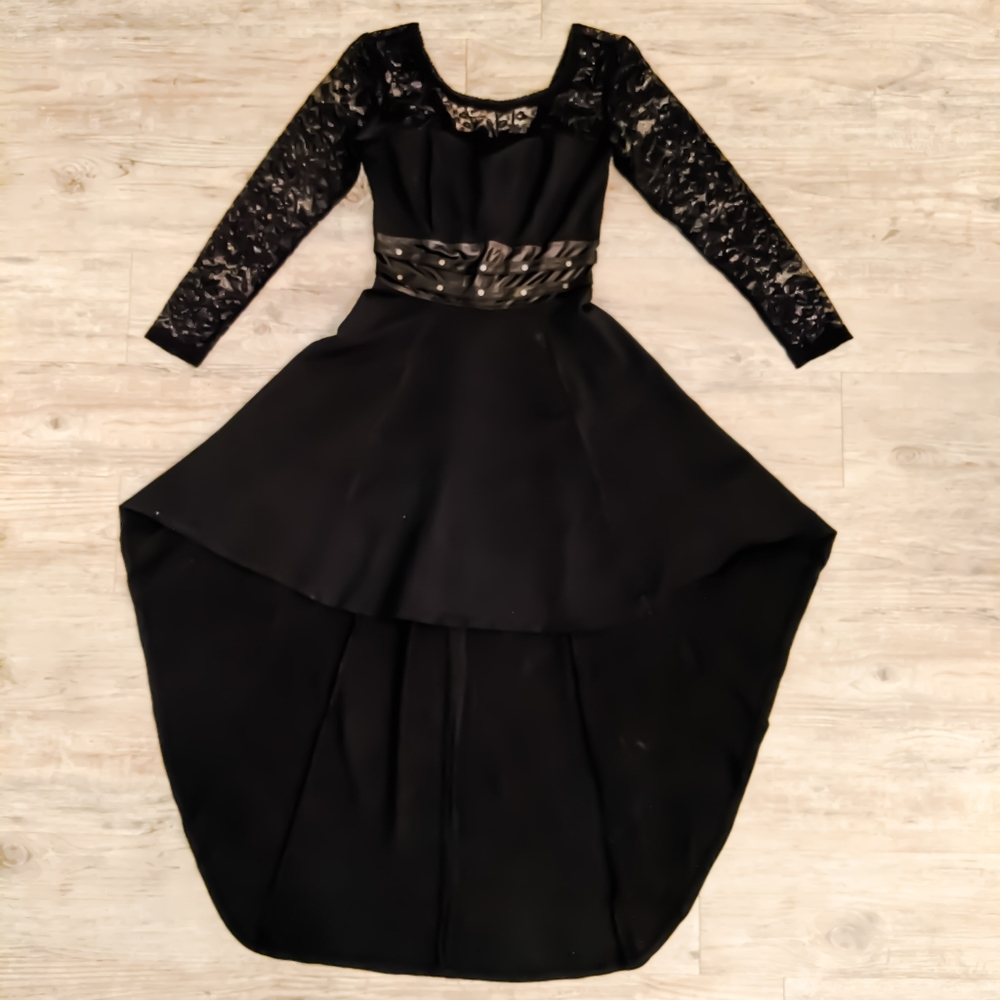 Black Maleficent Dress | Black Lace Asymmetrical G - Picture 1 of 12